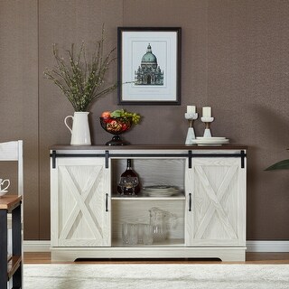 White modern deals farmhouse tv stand